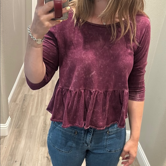 We The Free Purple Crop Top with Effortless Style - Picture 1 of 6